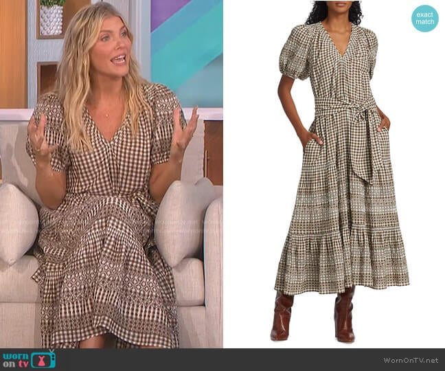 The Great The Cross-Stitch Embroidered Dakota Maxi Dress worn by Amanda Kloots on The Talk