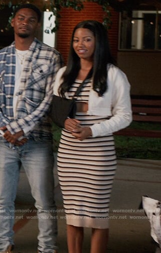 Thea’s stripe cutout waist dress on All American Homecoming