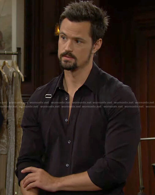 Thomas’s black button down shirt on The Bold and the Beautiful