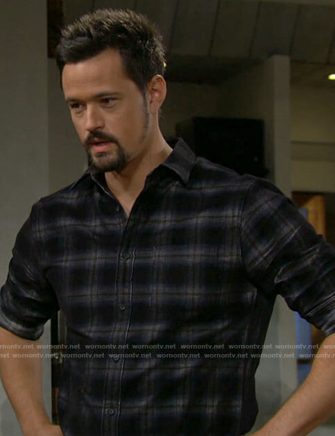 Thomas’s dark plaid shirt on The Bold and the Beautiful