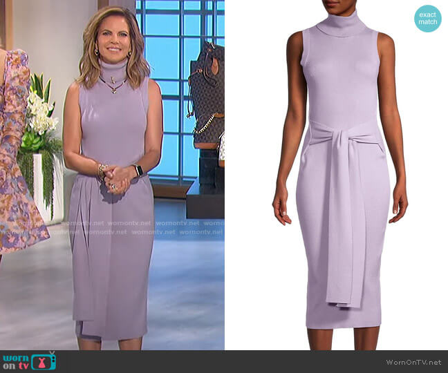 Toccin Rib-Knit Tie-Front Midi-Dress worn by Natalie Morales on The Talk