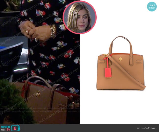 Tory Burch Walker Satchel Tote worn by Sloan Peterson (Jessica Serfaty) on Days of our Lives
