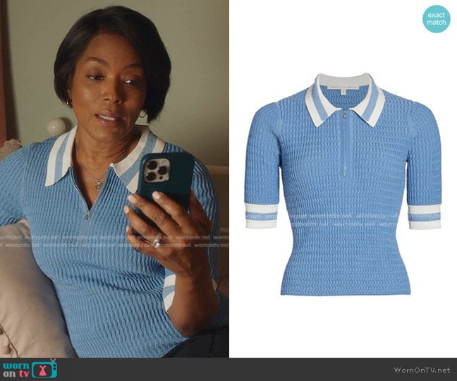 Veronica Beard Jorja Half-Zip Polo worn by Athena Grant (Angela Bassett) on 9-1-1