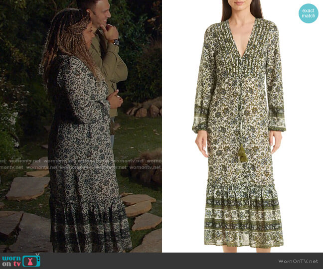 Veronica Beard Kameya Floral Print Long Sleeve Dress worn by Karen Wilson (Tracie Thoms) on 9-1-1