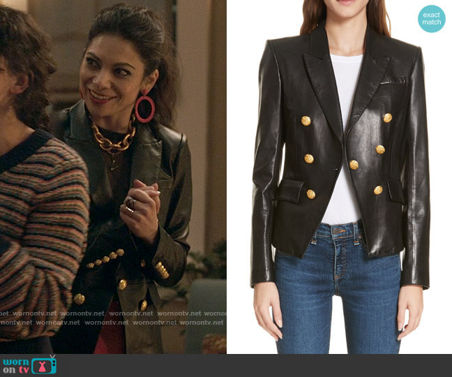 Veronica Beard Cooke Leather Blazer worn by Nikki Ramos (Ginger Gonzaga) on She-Hulk Attorney at Law