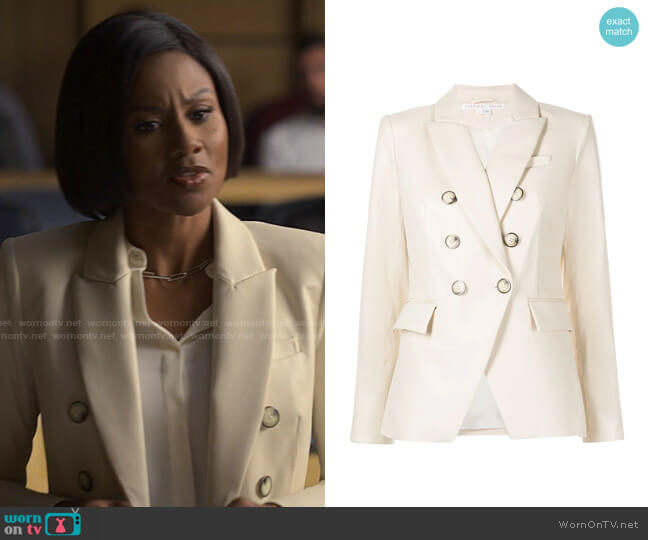 Veronica Beard Double-Breasted Tailored Blazer worn by Jax Stewart (Emayatzy Corinealdi) on Reasonable Doubt