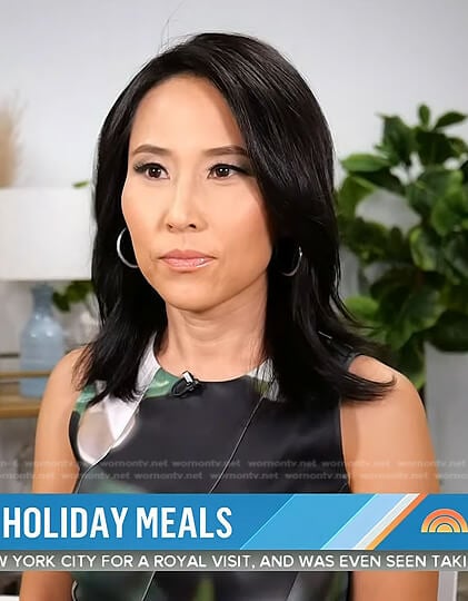 Vicky’s black floral sleeveless dress on Today