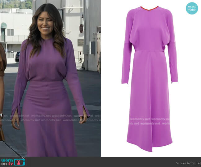 Victoria Beckham Long-sleeve A-line dress worn by Camille Vasquez on The Talk