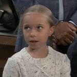 Violet’s white cable knit sweater on General Hospital