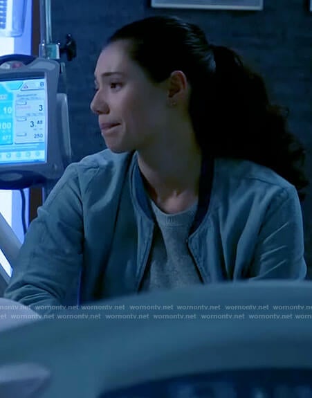 Violet’s denim bomber jacket on Chicago Fire