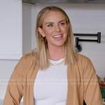 Whitney’s beige long cardigan on The Real Housewives of Salt Lake City