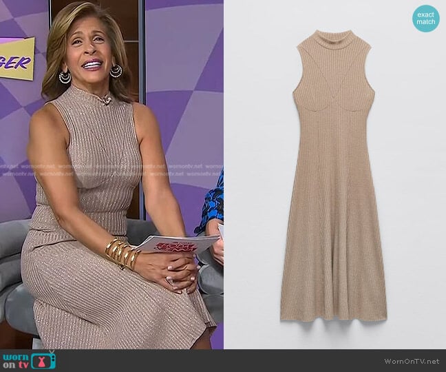 Zara Dress with Metallic Thread worn by Hoda Kotb on Today