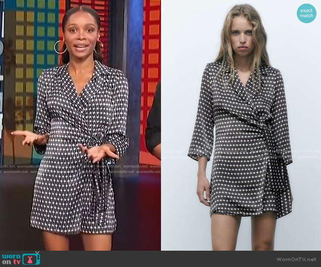 Zara Printed Blazer Dress worn by Zuri Hall on Access Hollywood