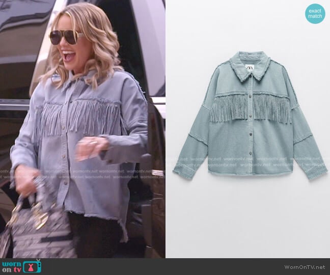 Zara Shiny Fringe Jacket worn by Whitney Rose on The Real Housewives of Salt Lake City