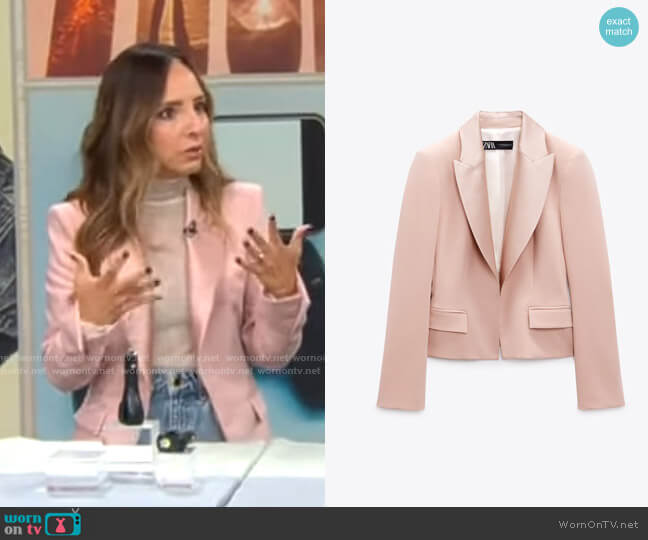 Zara Cropped Tuxedo Jacket worn by Lilliana Vazquez on CBS Mornings