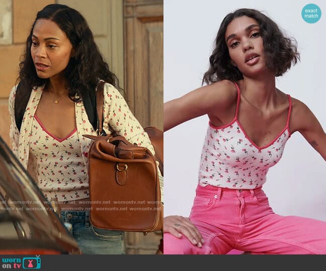 Zara Floral Jacquard Knit Top worn by Amy Wheeler (Zoe Saldana) on From Scratch