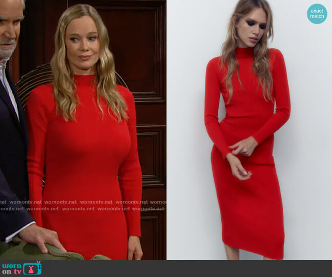 Zara Open Back Knit Dress worn by Donna Logan (Jennifer Gareis) on The Bold and the Beautiful