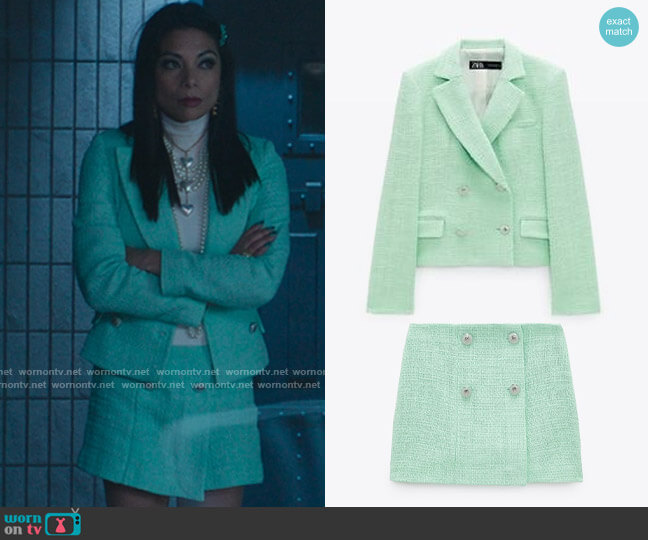 Zara Textured Blazer worn by Nikki Ramos (Ginger Gonzaga) on She-Hulk Attorney at Law