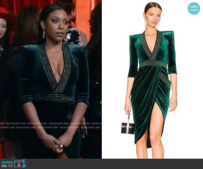 Zhivago Eye of Horus Velvet Dress worn by Kayla Taylor-Roman (Meagan Holder) on Monarch