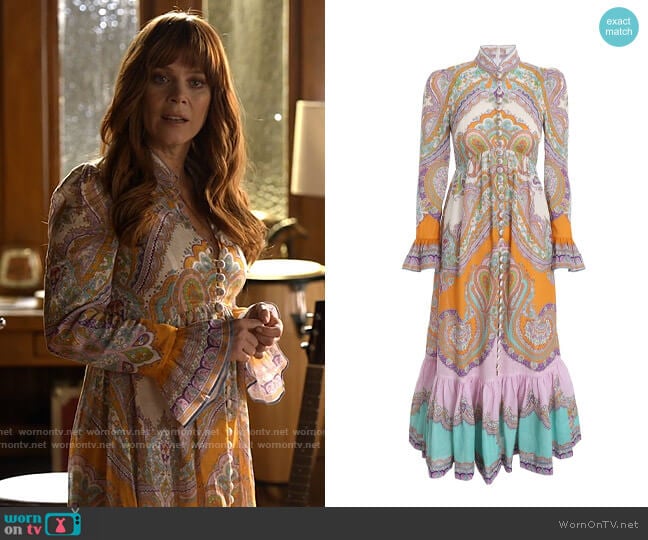 Zimmermann Lola Paisley Dress worn by Nicolette Roman (Anna Friel) on Monarch