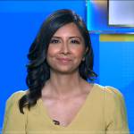 Zohreen’s yellow v-neck dress on Good Morning America