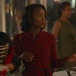 Zora’s red geometric print shirtdress on From Scratch
