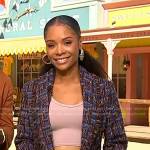 Zuri’s tweed frayed blazer on Access Hollywood