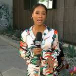 Zuri’s floral print blouse and pants on Access Hollywood