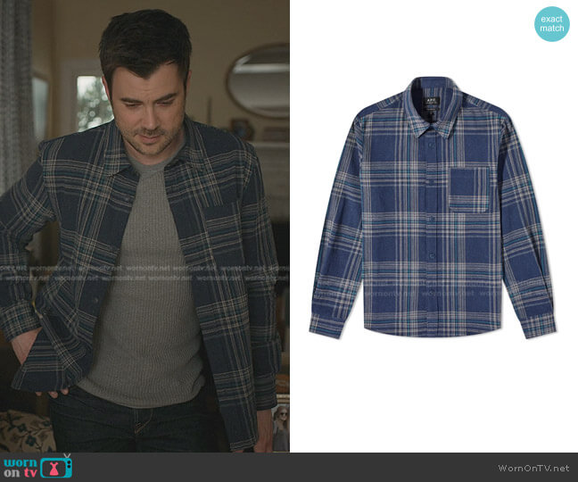 A.P.C. Surchemise Regular Fit Plaid Shirt worn by Zeke Landon  on Manifest