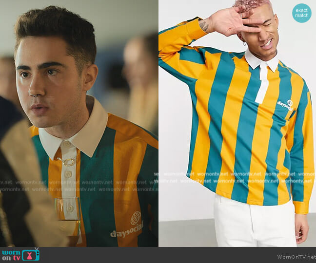 ASOS Daysocial Rugby Overhead Stripe Shirt worn by Nico (Ander Puig) on Elite