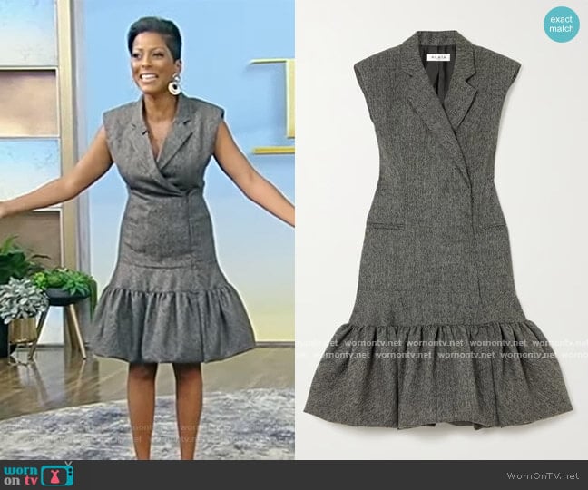 Alaia Ruffled wool-tweed mini dress worn by Tamron Hall on Tamron Hall Show