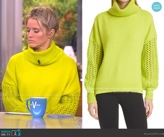 Alice + Olivia Adela Wool Blend Turtleneck Sweater worn by Sara Haines on The View
