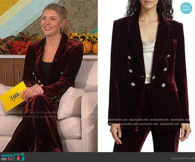 Veronica Beard Gaya Dickey Jacket worn by Amanda Kloots on The Talk