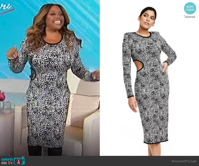 Sergio Hudson x Target Animal Print Side Cut Out Sweater Midi Dress worn by Sherri Shepherd on Sherri
