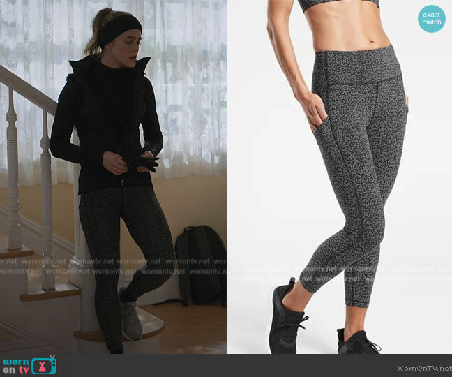Athleta Texture Print Leggings worn by Michaela Stone (Melissa Roxburgh) on Manifest