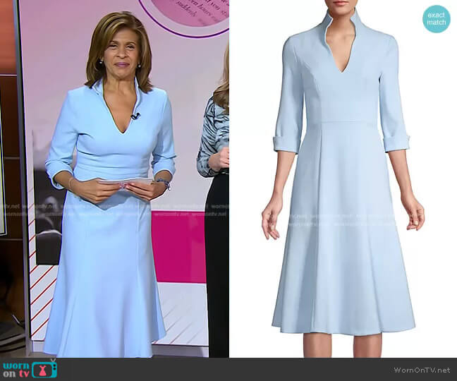 Black Halo Kensington Fit & Flare Dress in Maliblue worn by Hoda Kotb on Today
