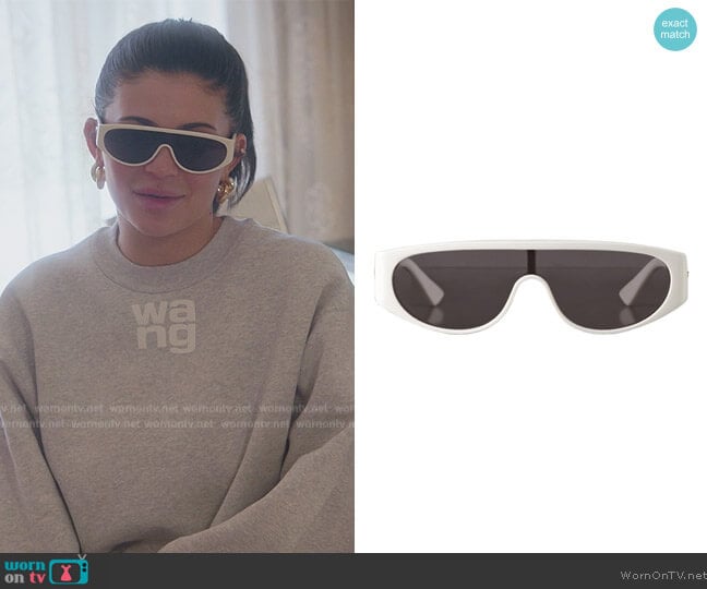 Bottega Veneta Acetate Mask Sunglasses worn by Kylie Jenner (Kylie Jenner) on The Kardashians