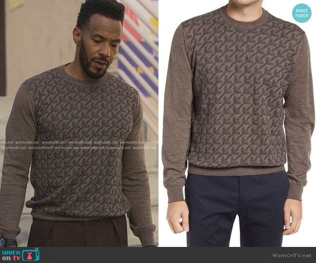 Canali Crewneck Sweater worn by Lewis (McKinley Freeman) on Reasonable Doubt