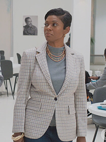 Celine’s check blazer on All American Homecoming