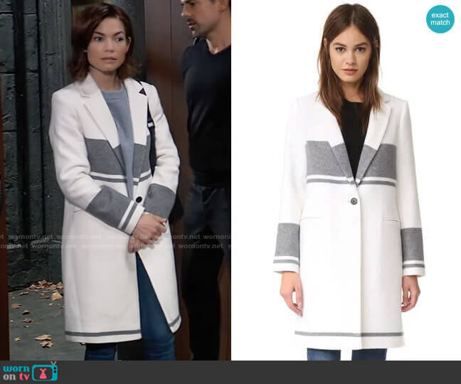Club Monaco Keilee Coat worn by Elizabeth Webber (Rebecca Herbst) on General Hospital