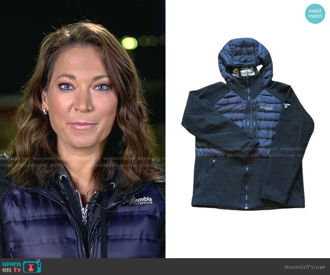 Columbia Titanium Snowfield Hybrid Jacket worn by Ginger Zee on Good Morning America