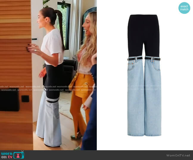 Coperni Denim Hybrid Flared Pants worn by Olivia Culpo on Today