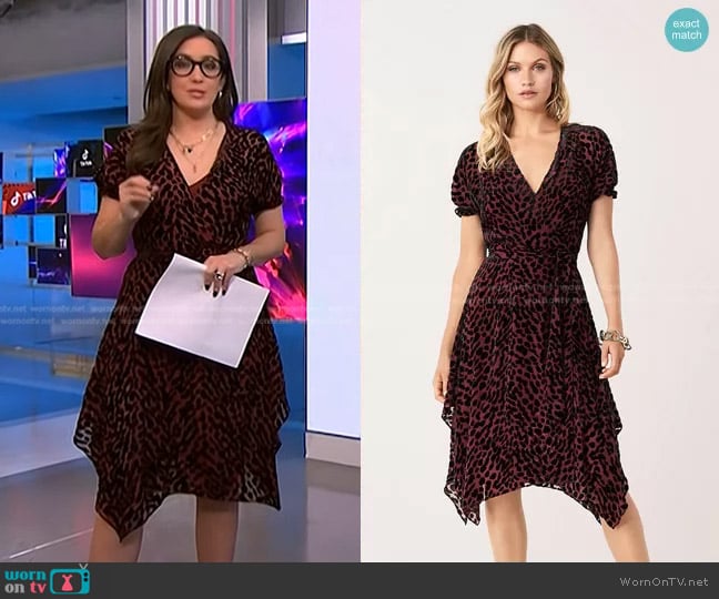 Diane von Furstenberg Katherine Velvet Burnout Wrap Dress worn by Savannah Sellers on NBC News Daily