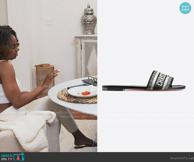 Dior Dway Slides worn by Candiace Dillard Bassett on The Real Housewives of Potomac
