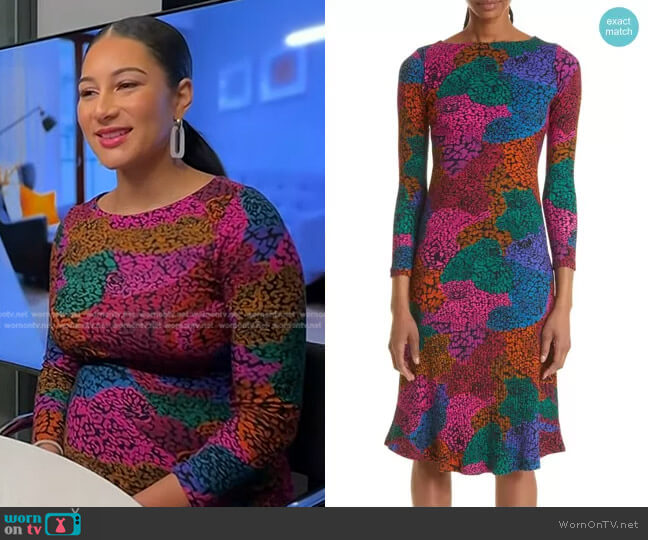 Farm Rio Rainbow Mix Rib Stretch Organic Cotton Dress worn by Morgan Radford on Today