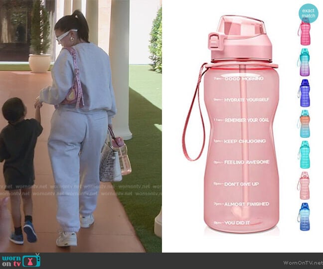 Fidus Motervational Water Bottle worn by Kylie Jenner (Kylie Jenner) on The Kardashians