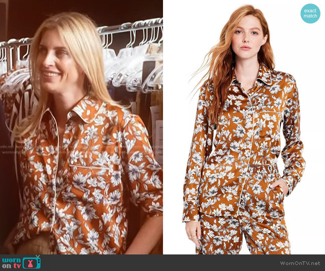La Ligne x Target Floral Button Front Blouse worn by Valerie Macaulay on Today