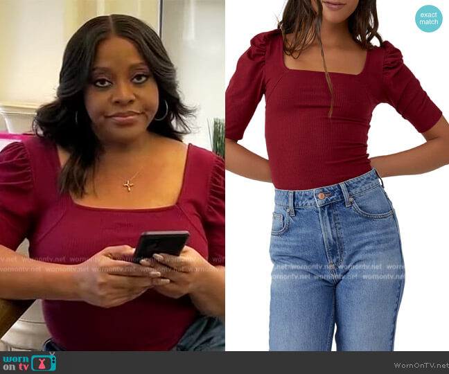 Free People Night Lily Rib Crop Top worn by Sherri Shepherd on Sherri