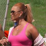 Gizelle’s pink sports bra and leggings on The Real Housewives of Potomac