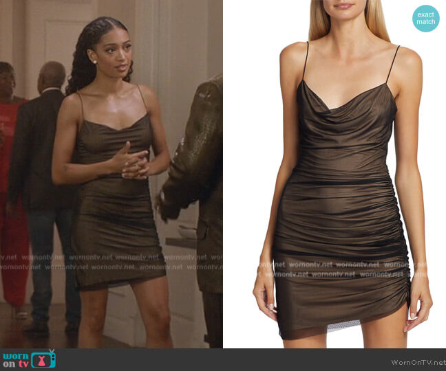 Gauge81 Perry mesh slip dress worn by Olivia Baker (Samantha Logan) on All American